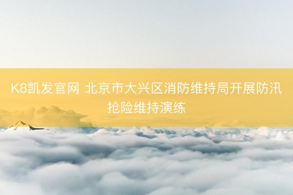K8凯发官网 北京市大兴区消防维持局开展防汛抢险维持演练