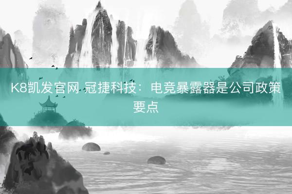 K8凯发官网 冠捷科技：电竞暴露器是公司政策要点