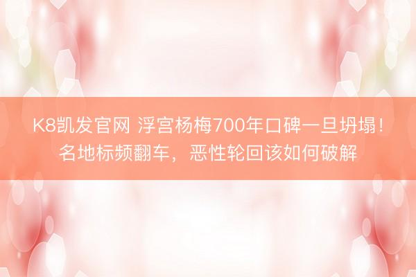K8凯发官网 浮宫杨梅700年口碑一旦坍塌！名地标频翻车，恶性轮回该如何破解