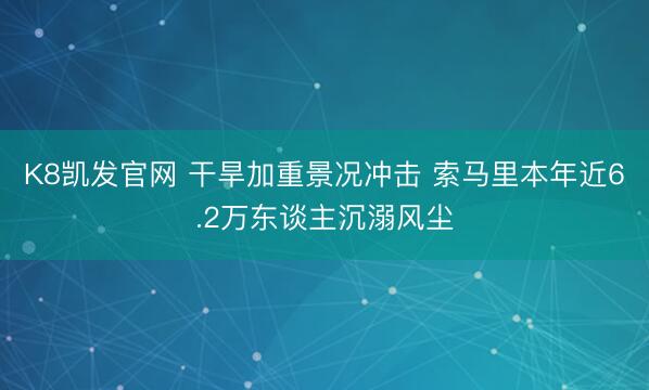 K8凯发官网 干旱加重景况冲击 索马里本年近6.2万东谈主沉溺风尘