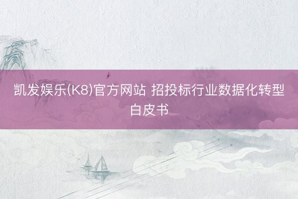 凯发娱乐(K8)官方网站 招投标行业数据化转型白皮书