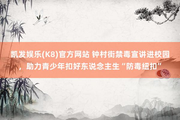 凯发娱乐(K8)官方网站 钟村街禁毒宣讲进校园，助力青少年扣好东说念主生“防毒纽扣”